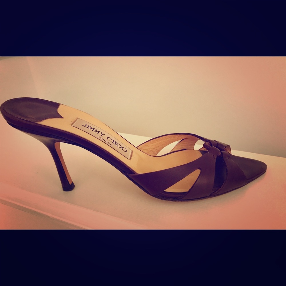 Jimmy Choo chocolate brown slides - size 8.5M